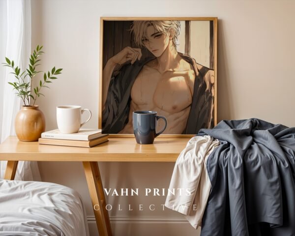 Ethereal Romantic Male Wall Art Muscular Figure Soulmate Husband Printable Download