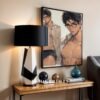 Muscular Man Wall Art Handsome Male Figure Anime Lover Romantic Printable Decor