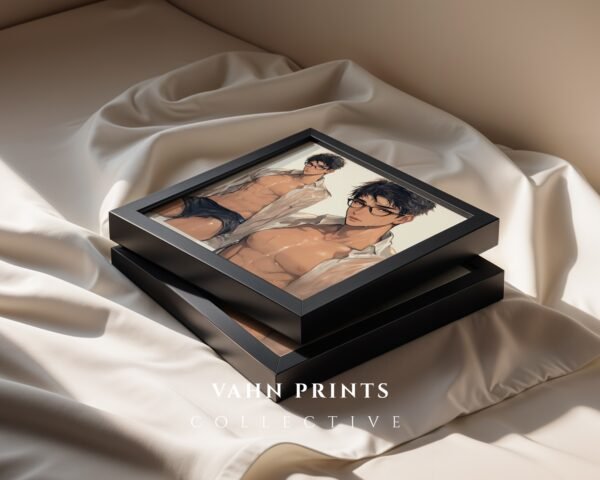 Muscular Man Wall Art Handsome Male Figure Anime Lover Romantic Printable Decor