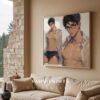 Muscular Man Wall Art Handsome Male Figure Anime Lover Romantic Printable Decor