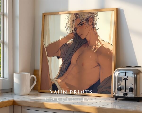 Romantic Masculine Wall Art Muscular Male Body Soulmate Husband Printable