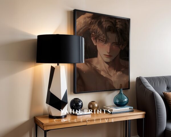 Anime Inspired Handsome Man Wall Art Muscular Male Romantic Digital Download
