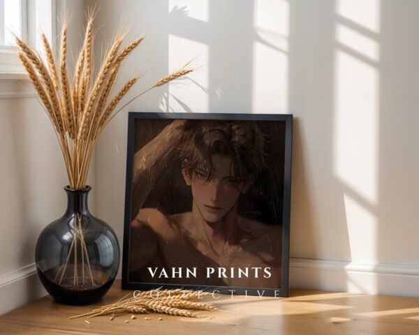 Anime Inspired Handsome Man Wall Art Muscular Male Romantic Digital Download