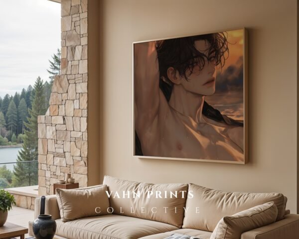 Soulmate Husband Printable Wall Art Muscular Male Figure Romantic Decor