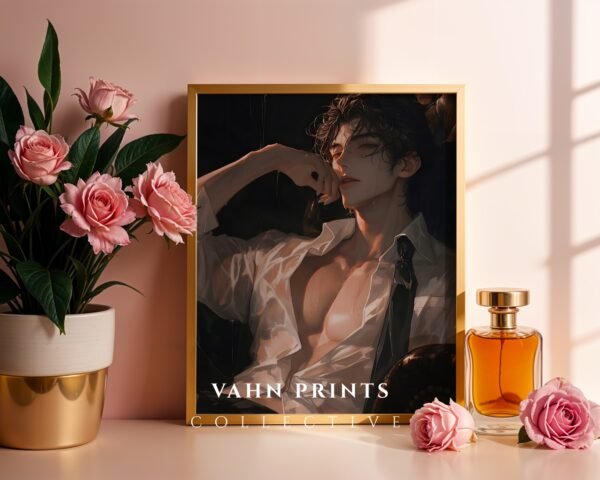 Ethereal Male Figure Wall Art Handsome Muscular Man Soulmate Lover Printable