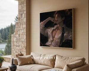 Ethereal Male Figure Wall Art Handsome Muscular Man Soulmate Lover Printable