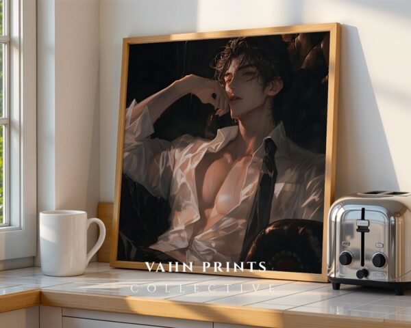 Ethereal Male Figure Wall Art Handsome Muscular Man Soulmate Lover Printable