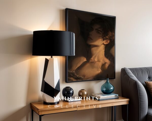 Romantic Man Wall Art Muscular Male Body Anime Style Printable Digital Art