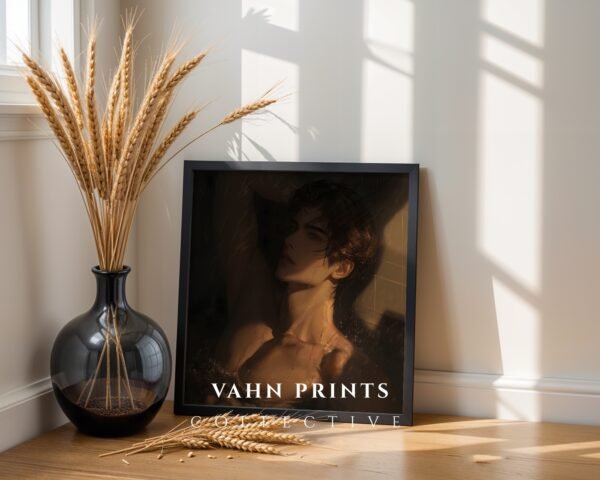 Romantic Man Wall Art Muscular Male Body Anime Style Printable Digital Art