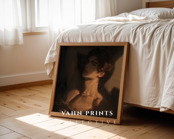 Romantic Man Wall Art Muscular Male Body Anime Style Printable Digital Art