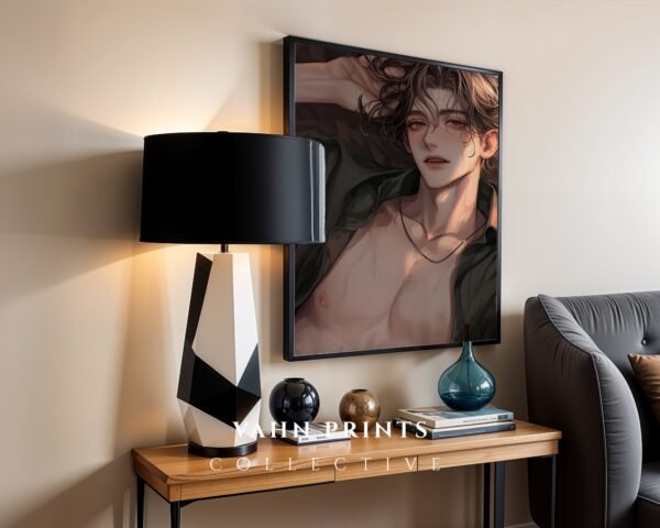 Handsome Anime Boyfriend Wall Art Muscular Male Romantic Printable Download