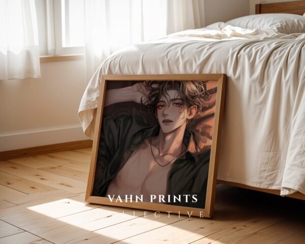 Handsome Anime Boyfriend Wall Art Muscular Male Romantic Printable Download