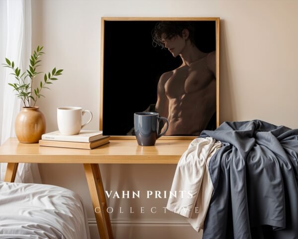 Soulmate Lover Wall Art Anime Style Muscular Handsome Male Printable