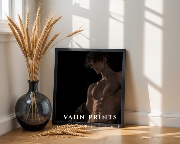 Soulmate Lover Wall Art Anime Style Muscular Handsome Male Printable