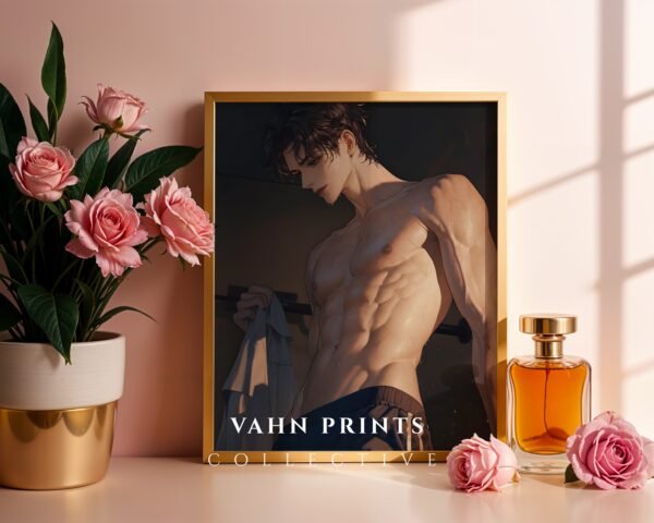Ethereal Romantic Husband Wall Art Muscular Male Figure Printable Decor