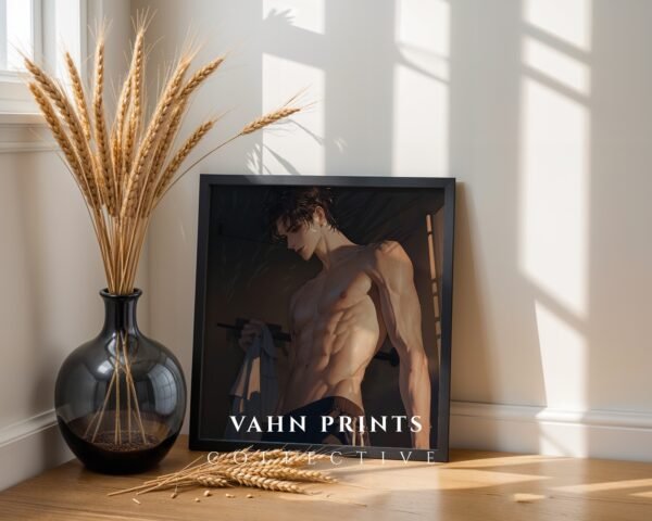 Ethereal Romantic Husband Wall Art Muscular Male Figure Printable Decor