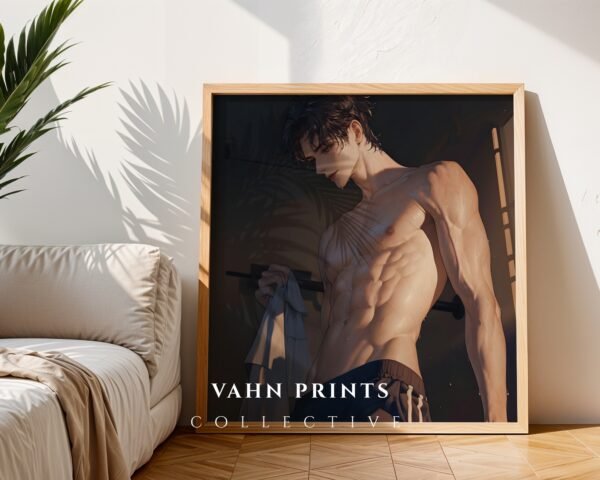 Ethereal Romantic Husband Wall Art Muscular Male Figure Printable Decor