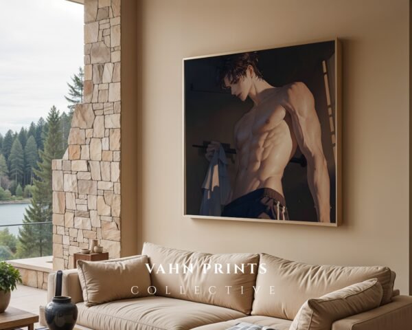 Ethereal Romantic Husband Wall Art Muscular Male Figure Printable Decor