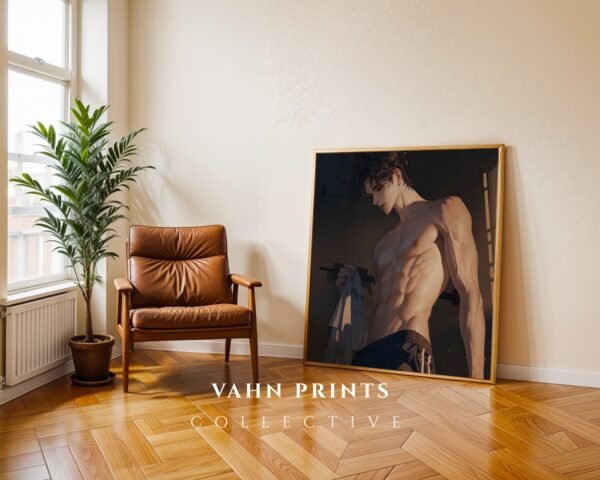 Ethereal Romantic Husband Wall Art Muscular Male Figure Printable Decor