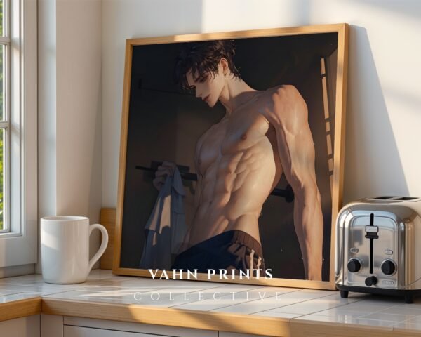 Ethereal Romantic Husband Wall Art Muscular Male Figure Printable Decor
