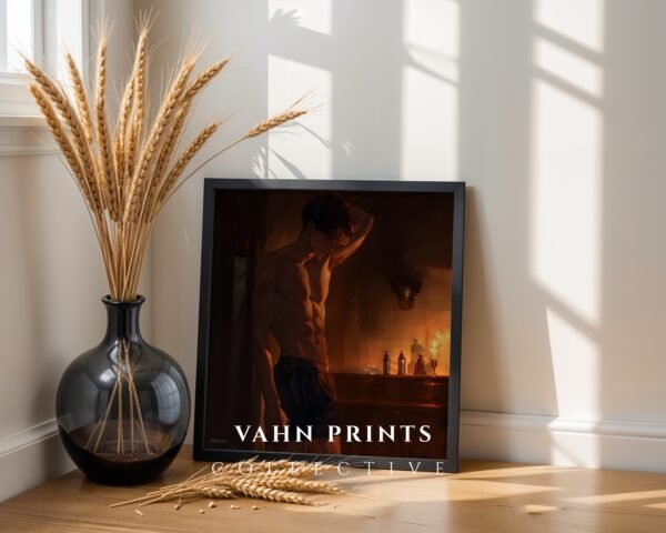 Masculine Anime Male Wall Art Handsome Muscular Man Romantic Download