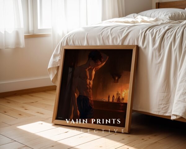 Masculine Anime Male Wall Art Handsome Muscular Man Romantic Download