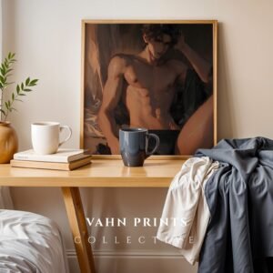 Handsome Man Printable Wall Art Muscular Male Figure Ethereal Romance