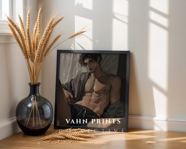 Anime Romantic Male Wall Art Muscular Handsome Boyfriend Printable