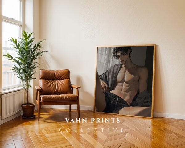 Anime Romantic Male Wall Art Muscular Handsome Boyfriend Printable