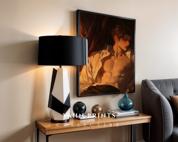 Soulmate Husband Anime Wall Art Muscular Male Romantic Digital Print