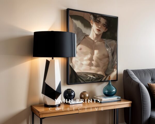 Male Figure Printable Wall Art Muscular Handsome Man Romantic Decor