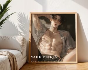 Male Figure Printable Wall Art Muscular Handsome Man Romantic Decor