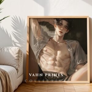 Male Figure Printable Wall Art Muscular Handsome Man Romantic Decor