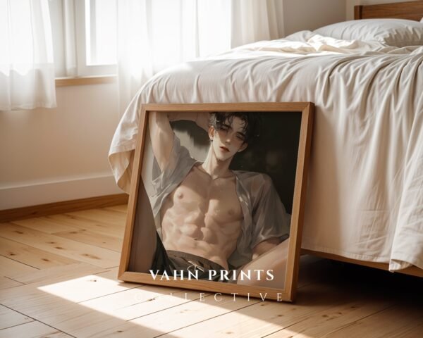 Male Figure Printable Wall Art Muscular Handsome Man Romantic Decor