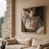 Male Figure Printable Wall Art Muscular Handsome Man Romantic Decor
