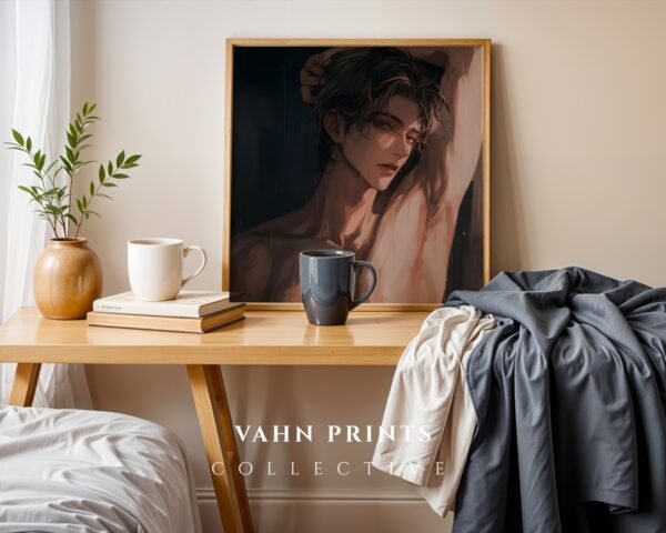 Ethereal Masculine Wall Art Muscular Male Body Soulmate Lover Print