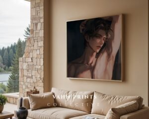 Ethereal Masculine Wall Art Muscular Male Body Soulmate Lover Print
