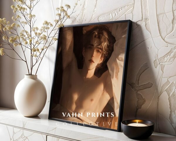 V79c_m10 Romantic Anime Style Male Wall Art Handsome Muscular Figure Download