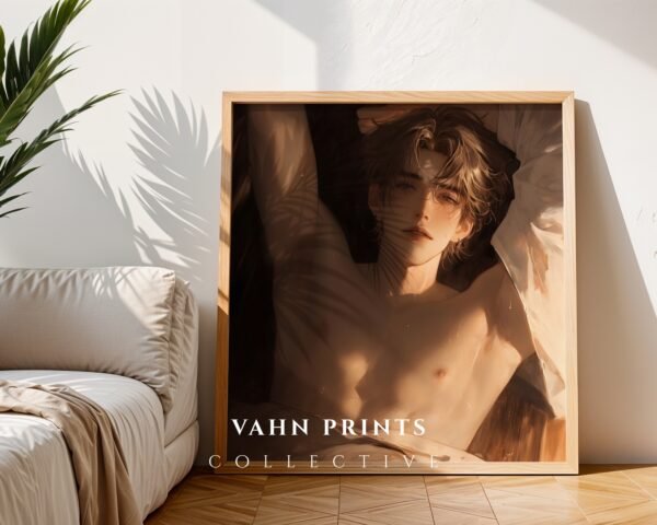 V79c_m6 Romantic Anime Style Male Wall Art Handsome Muscular Figure Download