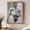 Clean Nude Male Form Drawing Wall Art Minimalist