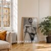Clean Nude Male Form Drawing Wall Art Minimalist