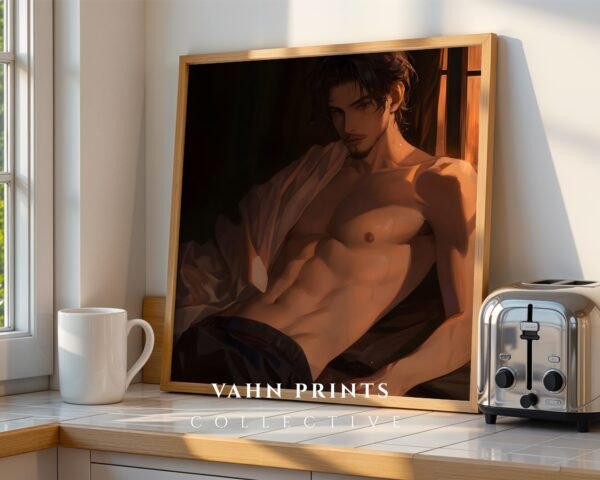 Soulmate Romantic Wall Art Muscular Male Handsome Man Printable