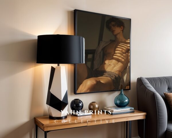 V81c_m1 Anime Boyfriend Printable Wall Art Muscular Male Romantic Figure