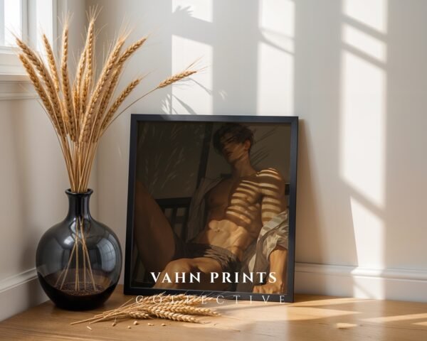 V81c_m4 Anime Boyfriend Printable Wall Art Muscular Male Romantic Figure