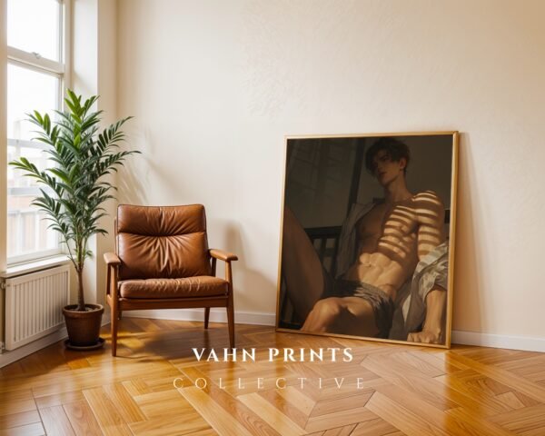 V81c_m8 Anime Boyfriend Printable Wall Art Muscular Male Romantic Figure