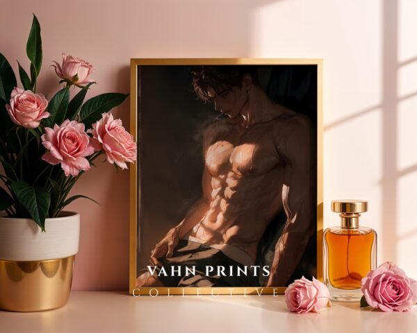 Handsome Masculine Wall Art Muscular Male Figure Soulmate Art