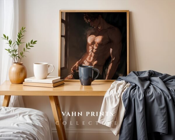 Handsome Masculine Wall Art Muscular Male Figure Soulmate Art