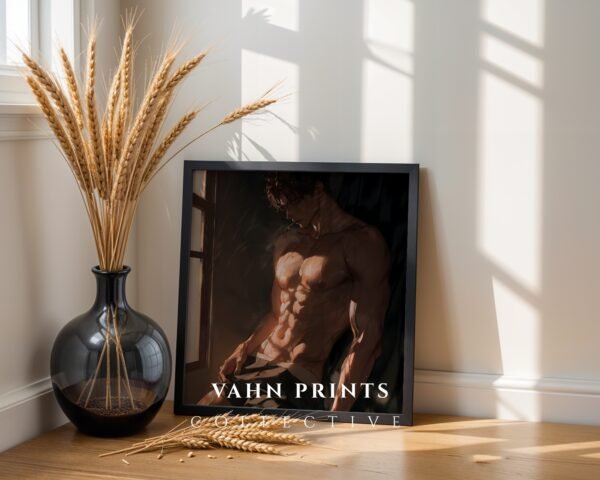 Handsome Masculine Wall Art Muscular Male Figure Soulmate Art