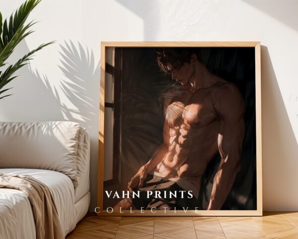 Handsome Masculine Wall Art Muscular Male Figure Soulmate Art