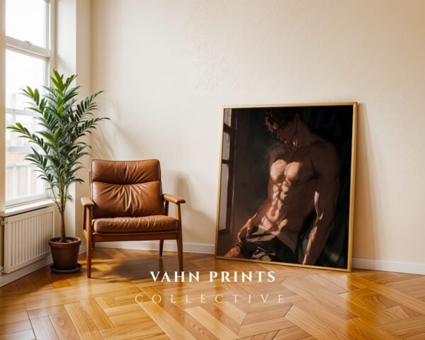 Handsome Masculine Wall Art Muscular Male Figure Soulmate Art